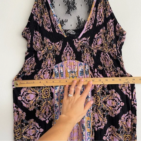 Free people That moment maxi slip dress lace festival boho fairy whimsigoth long - Picture 15 of 16